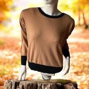 ❄️ 50% off winter Korrigan Paris tan crew neck long sleeve wool sweater XS/S